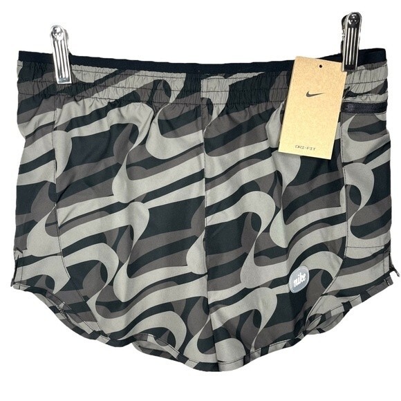 NWT Nike Dri-FIT Icon Clash Tempo Luxe Shorts sz S * Black Gray Running Swoosh - Picture 1 of 5
